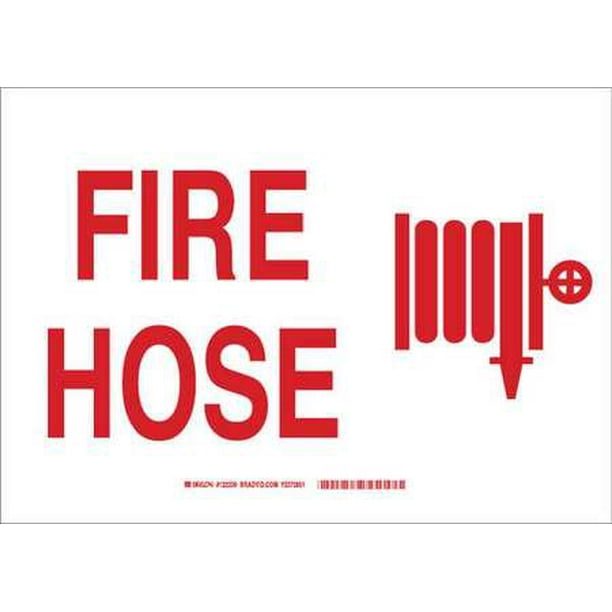 10 Height x 14 Width Red on White Brady 122706 Fire Sign 10 Height x 14 Width Red on White Brady 122706 Fire Sign
